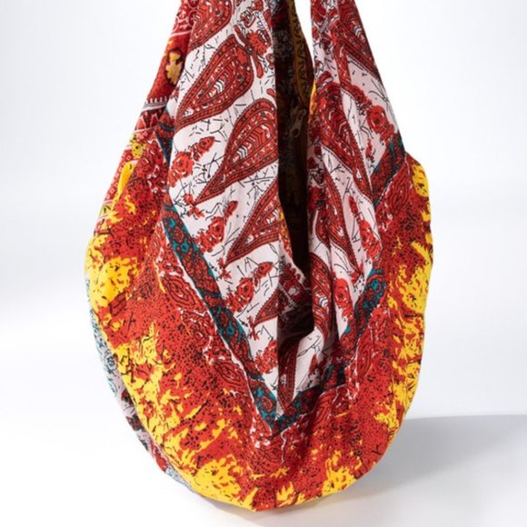 Boho Chic Beach Yoga Hobo Shoulder Bag - 100% Cotton - Bohemian Ethnic Inspired - Picture 3 of 8